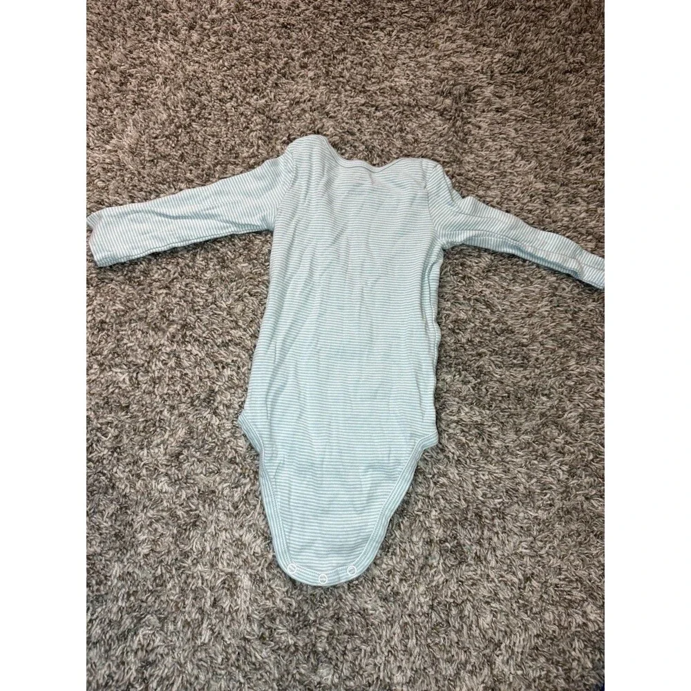 Just One You by Carter's Baby Boy 18M Long Sleeve Striped Bear Bodysuit Teal